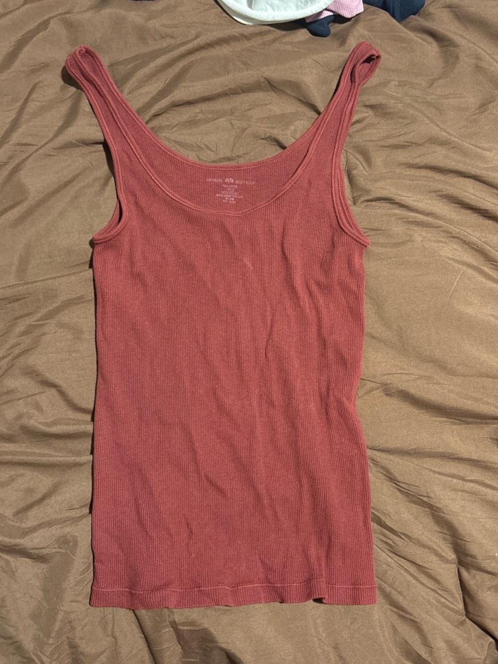Brandy Melville Ribbed Scoop Tank - Rose Clay